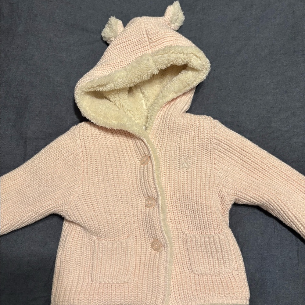 Adorable Pink Knit Baby Hoodie